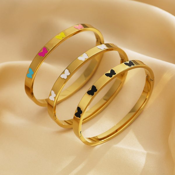 O1CN01dARk0i25wjUfecQIU_3529117591-0-cib.jpg Stainless Steel Enamel Butterfly Bangle 798267511890