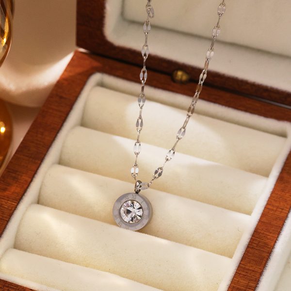 O1CN01dLvYY225wjVUp0KNj_3529117591-0-cib.jpg Stainless Steel Rhinestone Roman Numeral Necklace 816507962238