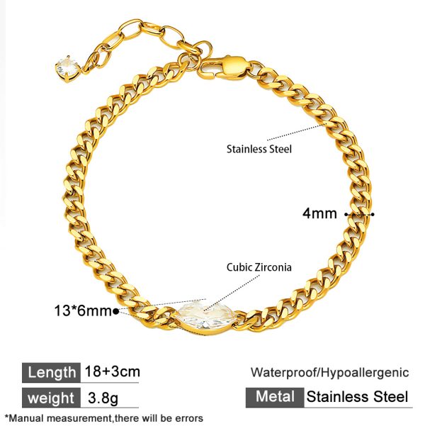 O1CN01dSZsvg25wjb6SEZuc_3529117591-0-cib.jpg Stainless Steel Teardrop Cuban Bracelet 934911107187