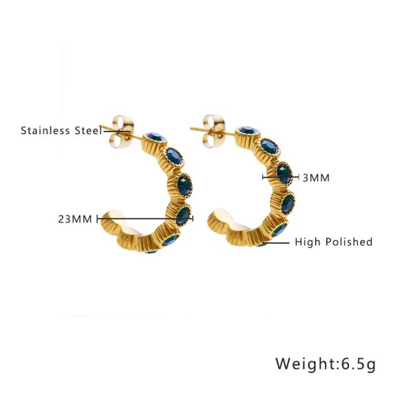 O1CN01dZWdNU25wjSPDS9F4_3529117591-0-cib.jpg Stainless Steel Curved Zirconia Earrings 764653590602