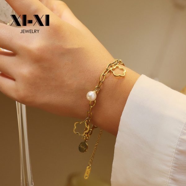 O1CN01dildRp25wjbmi4PLO_3529117591-0-cib.jpg Stainless Steel Pearl Flower Bracelet 798767193233