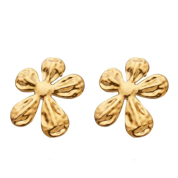 O1CN01dk50PQ25wjYNlTIEN_3529117591-0-cib.jpg Stainless Steel Hammered Flower Earrings 861311002723