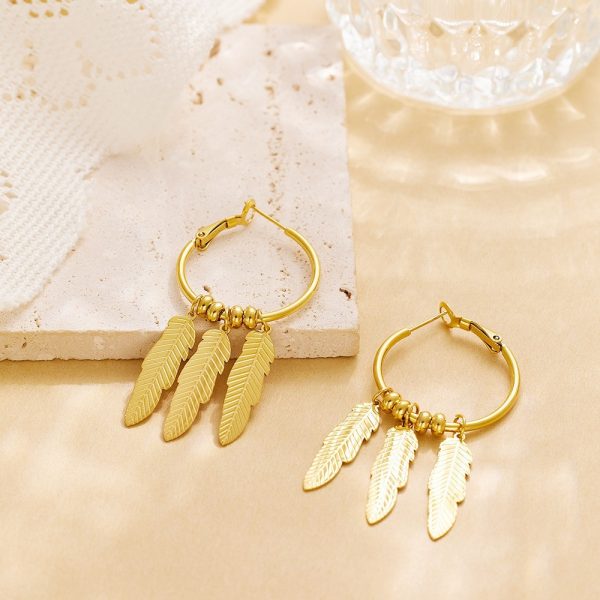 O1CN01eOTz4B25wjbomRGEe_3529117591-0-cib.jpg Stainless Steel Leaf Tassel Earrings 770255723979
