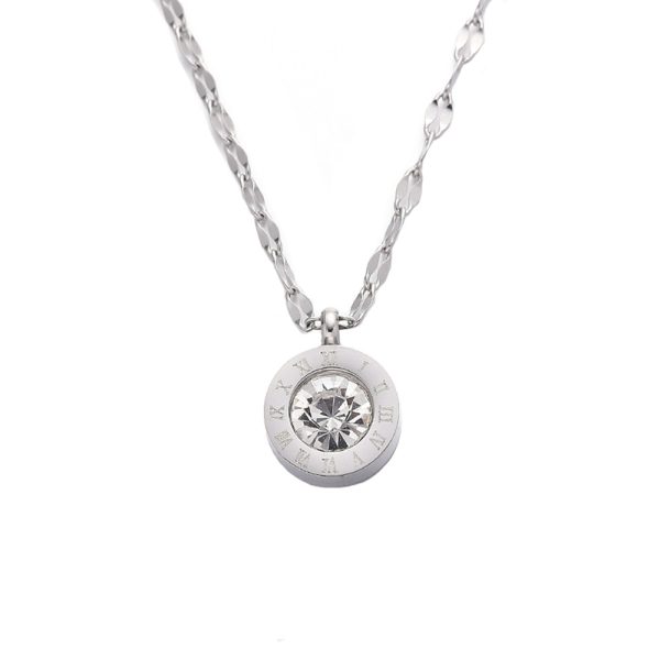 O1CN01eRjg0I25wjVaLXbCO_3529117591-0-cib.jpg Stainless Steel Rhinestone Roman Numeral Necklace 816507962238