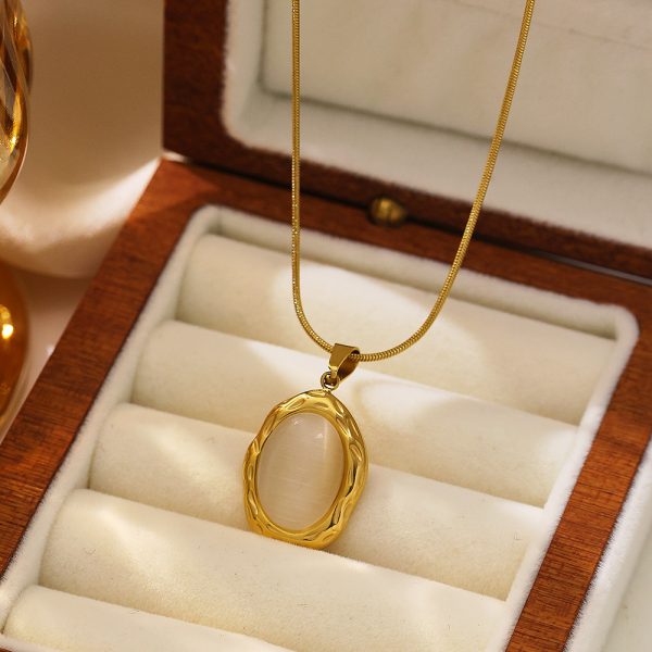 O1CN01f9TmFc25wjVGas5LA_3529117591-0-cib.jpg Stainless Steel Cat's Eye Oval Necklace 809855920992