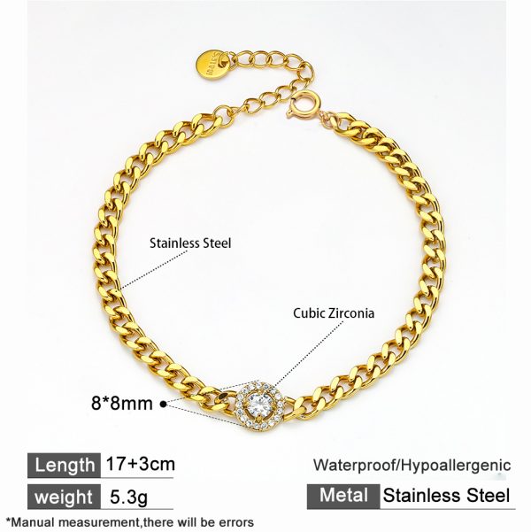 O1CN01fAYu7w25wjbCKOMrd_3529117591-0-cib.jpg Stainless Steel Zirconia Heart Bracelet 937957005138