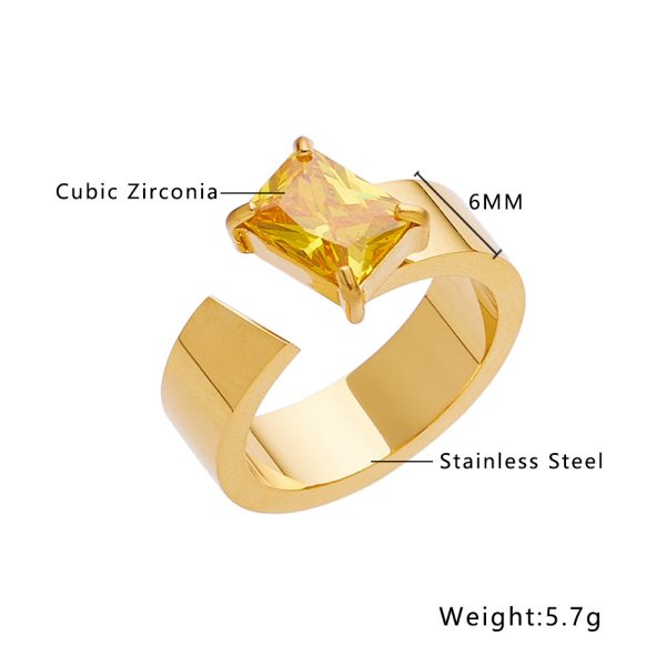 O1CN01fF2m8x25wjbq9JEGh_3529117591-0-cib.jpg Stainless Steel Square Zirconia Ring 726614350478