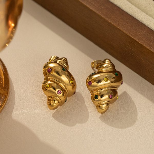 Stainless Steel Flower Stud Earrings 893318269047