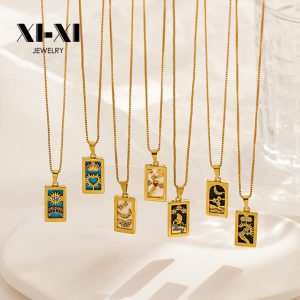 Stainless Steel Rectangular Tag Necklace 725311031019