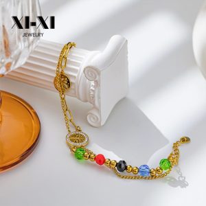 Stainless Steel Tree of Life Bead Bracelet 894128437573