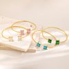 O1CN01foFF4H25wjbZElh4i_3529117591-0-cib.jpg Stainless Steel Square Zirconia Bangle 947315466616