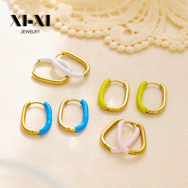 O1CN01fyfwr725wjbrB7jML_3529117591-0-cib.jpg Stainless Steel Enamel Geometric Earrings 756769531479