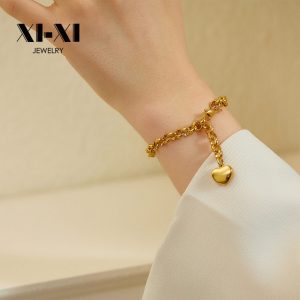 Stainless Steel Heart Pendant Bracelet 724919788394