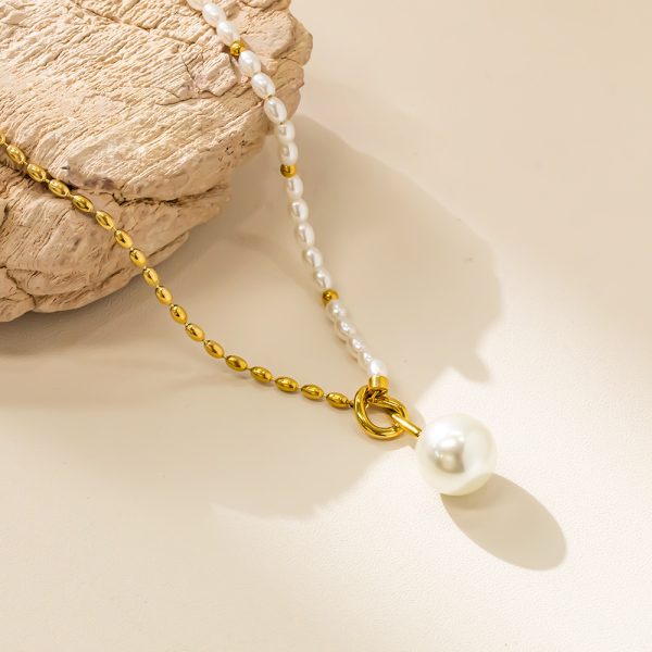 O1CN01gSnMEi25wjbGDwBVt_3529117591-0-cib.jpg Stainless Steel Pearl Teardrop Necklace 941040873016