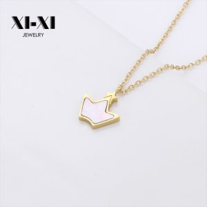 Stainless Steel Mother of Pearl Crown Necklace 946069039120