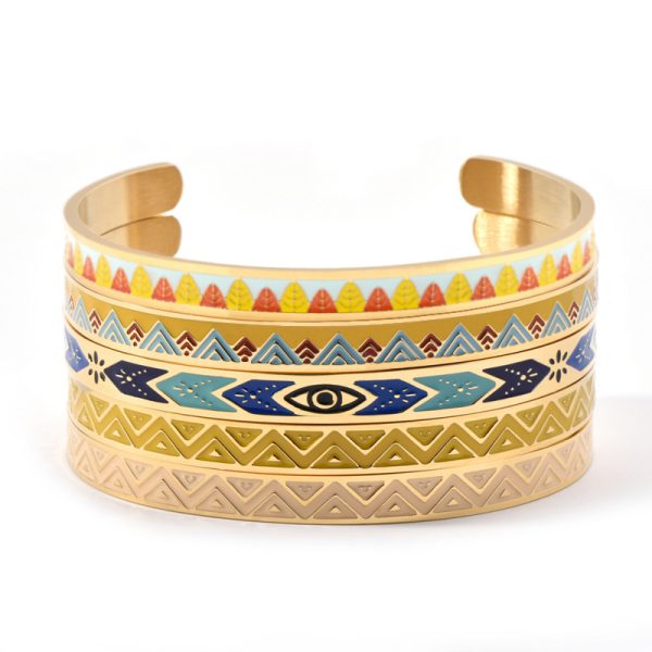 O1CN01gW7vm825wjEE6Clbl_3529117591-0-cib.jpg Stainless Steel Enamel Open Bangle 651101403831