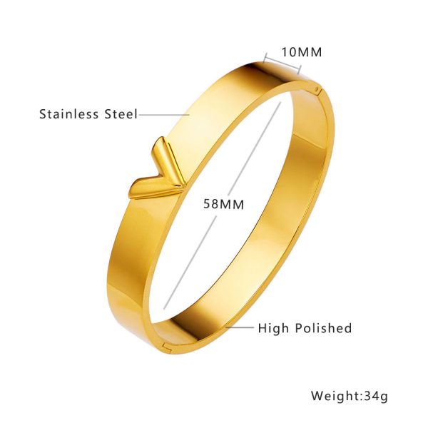 O1CN01gzOIRD25wjd8qy7td_3529117591-0-cib.jpg Stainless Steel V Letter Bangle 984137688239
