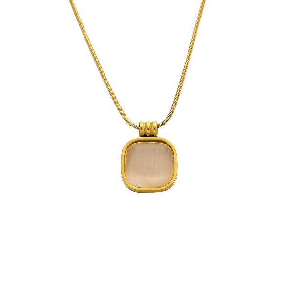 O1CN01h0nFah25wjVwb3wC0_3529117591-0-cib.jpg Stainless Steel Cat's Eye Square Necklace 825127476346