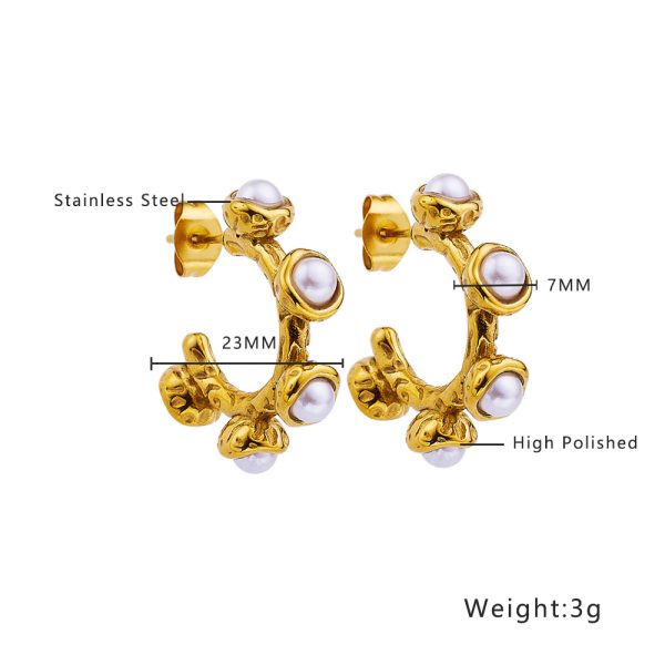 O1CN01hFqpMO25wjRfcyszV_3529117591-0-cib.jpg Stainless Steel Pearl Hoop Earrings 756784087822
