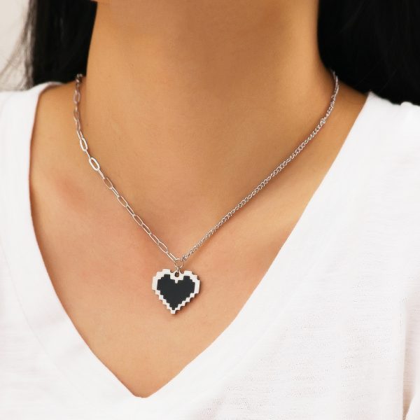 O1CN01hVJ8Da25wjW0b0KME_3529117591-0-cib.jpg Stainless Steel Mosaic Heart Necklace 824431856952