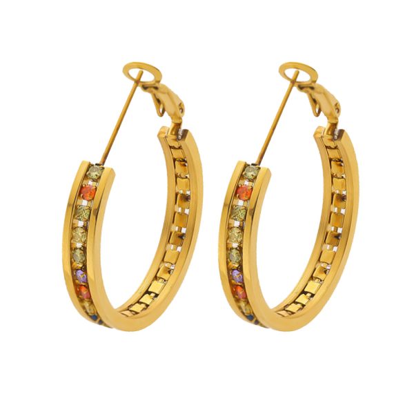 O1CN01hcbiFC25wjTOLzEck_3529117591-0-cib.jpg Stainless Steel Pave Hoop Earrings 775721046650