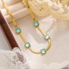 O1CN01hnwEX925wjRQbgONg_3529117591-0-cib.jpg Stainless Steel Zirconia Double Layer Necklace 754852880311
