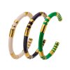 O1CN01jJyYwn25wjOppVDgm_3529117591-0-cib.jpg Stainless Steel Enamel Bamboo Open Bangle 731679401086