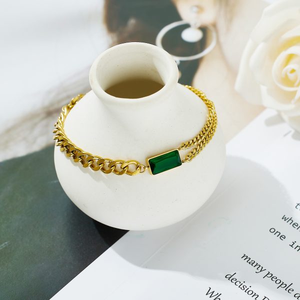 O1CN01jWCcDC25wjO1kfLBJ_3529117591-0-cib.jpg Stainless Steel Square Zirconia Bracelet 725462659186