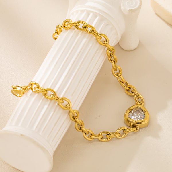 O1CN01jn3Ohm25wjbk66K0N_3529117591-0-cib.jpg Stainless Steel Zirconia Chain Bracelet 920192181756