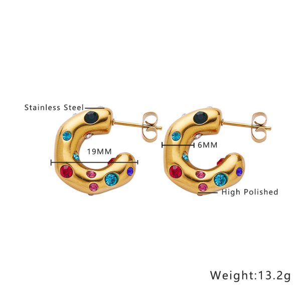 O1CN01jxzNjN25wjd2Ol99c_3529117591-0-cib.jpg Stainless Steel Rhinestone Hoop Earrings 980213319382