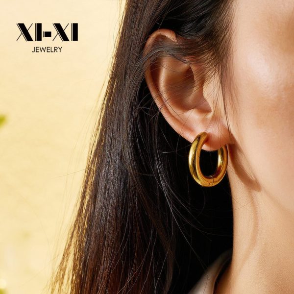 O1CN01k4034i25wjbmi6UOl_3529117591-0-cib.jpg Stainless Steel Classic Hoop Earrings 770256759447