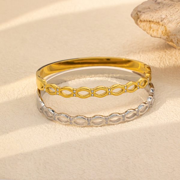 Stainless Steel Slim Rhombus Bangle 962216441305