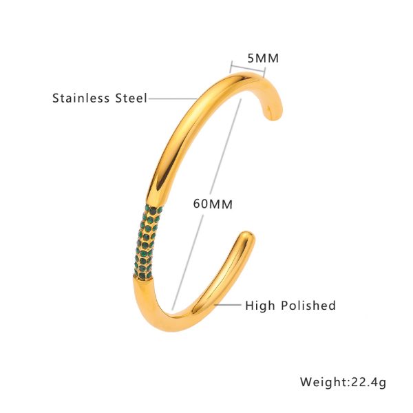 O1CN01ky170w25wjbr2PpIk_3529117591-0-cib.jpg Stainless Steel Rhinestone Open Bangle 761707979797