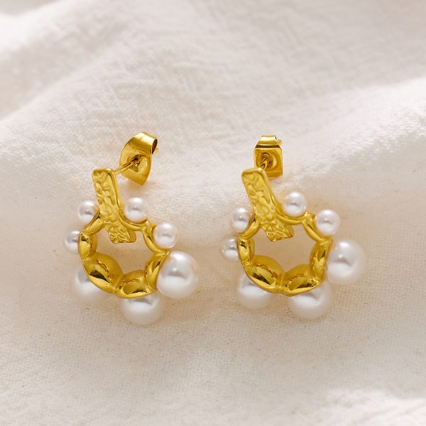 O1CN01lQGUER25wjRZSxdbv_3529117591-0-cib.jpg Stainless Steel Pearl Hoop Earrings 756784087822