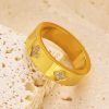 Stainless Steel Heart Rhinestone Ring 762083830049