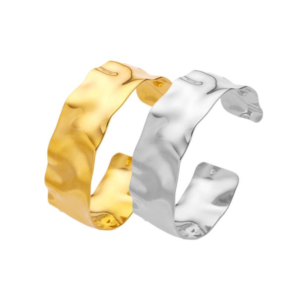 O1CN01mJjcFY25wjTOho1i6_3529117591-0-cib.jpg Stainless Steel Hammered Open Bangle 775129818944