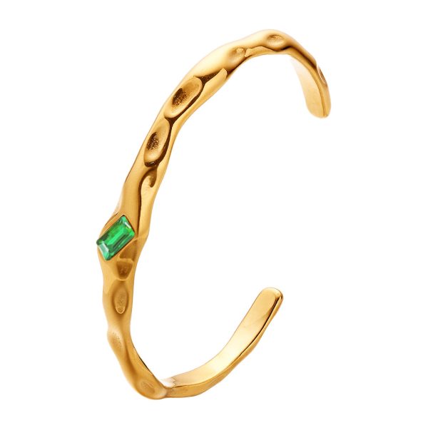 O1CN01mX8YQe25wjXhgpmzQ_3529117591-0-cib.jpg Stainless Steel Zirconia Open C Bangle 851469544908