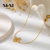 O1CN01mZ2CXT25wjbmm594k_3529117591-0-cib.jpg Stainless Steel Clover Zirconia Bracelet 893440603660
