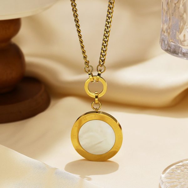 O1CN01meqG5F25wjW3ohKQs_3529117591-0-cib.jpg Stainless Steel Mother of Pearl Round Necklace 824753644973