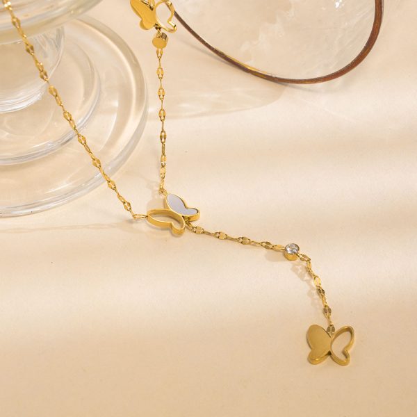 O1CN01mhNQsN25wjZajuTXJ_3529117591-0-cib.jpg Stainless Steel Mother of Pearl Butterfly Necklace 893616362720
