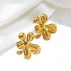 O1CN01mjMl3o25wjYLFc0o1_3529117591-0-cib.jpg Stainless Steel Hammered Flower Earrings 861311002723