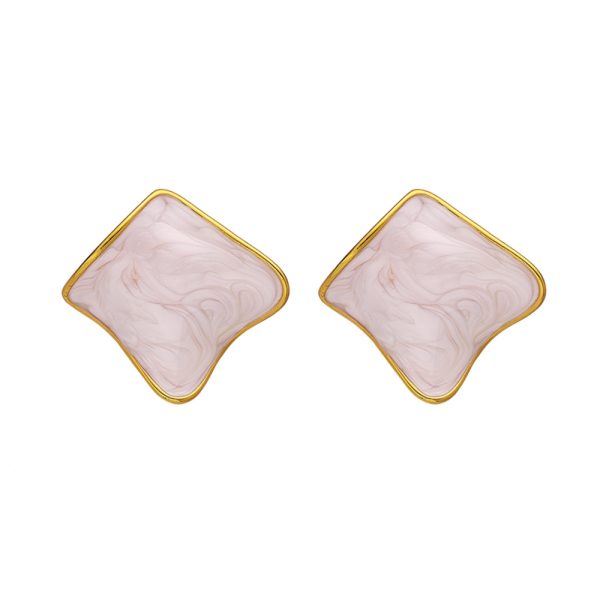 Stainless Steel Enamel Square Earrings 803858620514