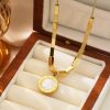 O1CN01nDu9LH25wjVaXJxdR_3529117591-0-cib.jpg Stainless Steel Mother of Pearl Roman Numeral Necklace 816323005979