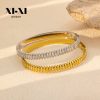 O1CN01nEkzWs25wjcND3W3m_3529117591-0-cib.jpg Stainless Steel Rhombus Zirconia Bangle 963860779295