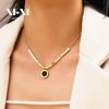 O1CN01na4veJ25wjbrbOoto_3529117591-0-cib.jpg Stainless Steel Mother of Pearl Roman Numeral Necklace 816323005979