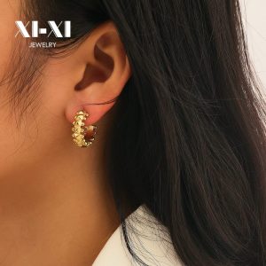 Stainless Steel Mini Twist Earrings 764636798887