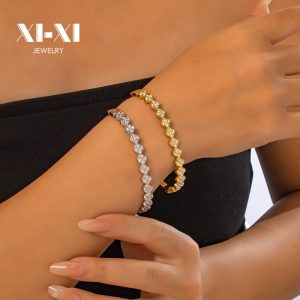 Stainless Steel Clover Zirconia Bangle 966861840819