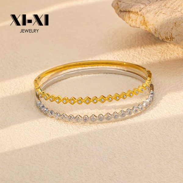 Stainless Steel Slim Rhombus Bangle 962216441305
