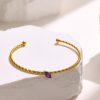 O1CN01oZq0MB25wjRnaorKe_3529117591-0-cib.jpg Stainless Steel Zirconia Open Bangle 758118468316