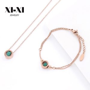 Stainless Steel Malachite Necklace 622722714749